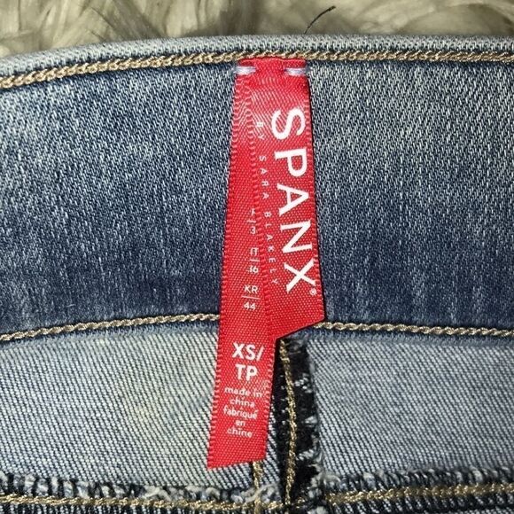 Spanx Distressed Skinny Jeans with Side Stripe Stretch Pull-On Shaping size XS - Picture 8 of 10